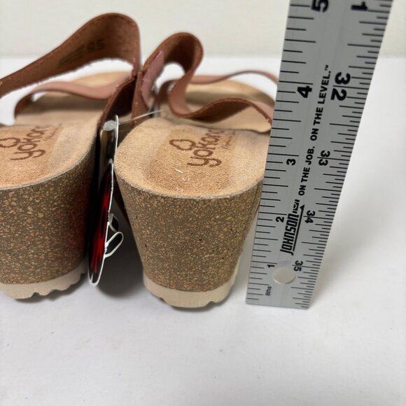 Yokono Wedge Sandals Womens Size 9.5 Brown Leather Strappy Spain NWT - Picture 6 of 7